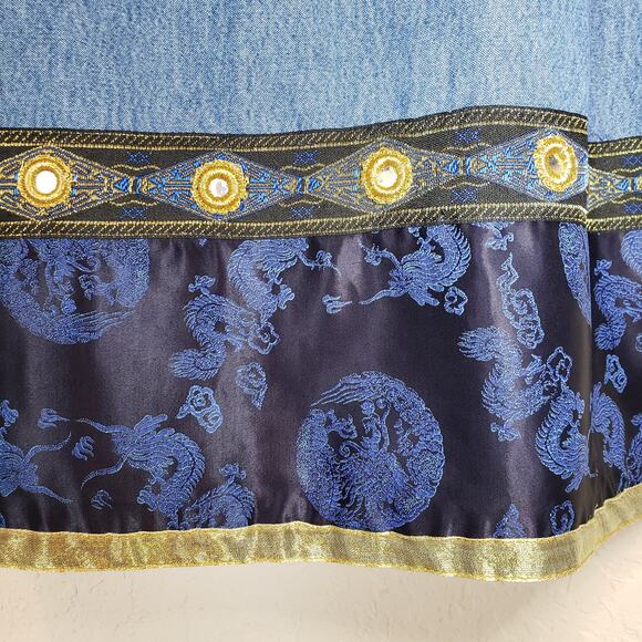 Vintage Denim Square Neck Tank Dress Women's  Medium Y2K Boho Western - Picture 9 of 11